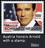 From 2004: Austria has a new postage stamp with Arnold's face on it.