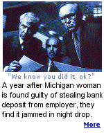 The bank deposit was $80 in cash and $345 in checks. The bank said they didn't get it, the woman swore she put it in the night drop.  A year after being convicted, and her life ruined, the bank finds the bag jammed in their night drop.