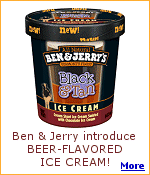 Bound to be a big seller, Ben & Jerry introduce beer-flavored ice cream.