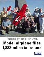 In 2003, a balsa wood and mylar plane designed by retired engineer Maynard Hill was launched from Cape Spear, Newfoundland, and it flew to County Galway in Ireland.