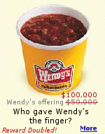 Wendy's is offering a $50,000 reward if you can tell them where the finger came from.