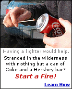 Lost? Start a fire with a can of Coke and a chocolate bar.
