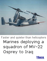 The Ospreys will give commanders in Iraq more flexibility in missions, since it can fly further and faster than the CH-46 Sea Knight helicopters in use, and provide better protection for Marines traveling throughout the combat zone. 