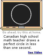 Alex Overwijk is an Ottawa, Canada high school math teacher who can draw a perfect circle on the blackboard in less than a second.