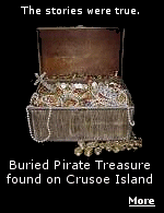 Pirate treasure has been found on Robinson Crusoe Island in the Pacific, off the coast of Chile. 600 barrels of gold coins and jewels.  The stories were true. Click for more.