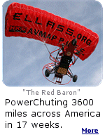 Follow ''The Red Baron'' on his 3600 mile coast-to-coast trip in a Power Parachute.