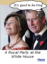 Prince Charles and the Duchess of Cornwall were entertained at a lavish White House black-tie dinner. What is he doing?