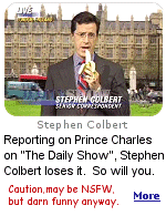 The story of Prince Charles possibly having a gay encounter was hot news in 2003. Stephen Colbert's reporting on the story is a comedy classic. Caution: may be NSFW.