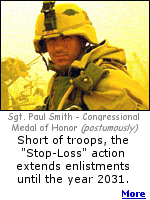 Why are new enlistments down? Under ''Stop-Loss'', troops in Iraq have had their enlistment extended until 2031.