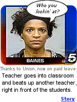 Florida teacher goes nuts and beats the crap out of another teacher.  She's now on paid leave.