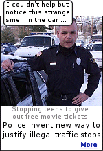 Police are rewarding teenage ''good driving'' by pulling them over and handing out free movie tickets.  What could go wrong?