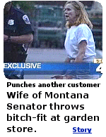 Wanda Baucus, wife of Democratic Senator Max Baucus, was upset another woman was being waited on ahead of her, and started throwing punches.  Click here for more.